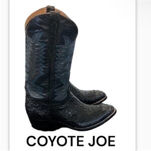 Authentic Coyote Joe Boots vtg Alligator signature western leather boots 10 mens